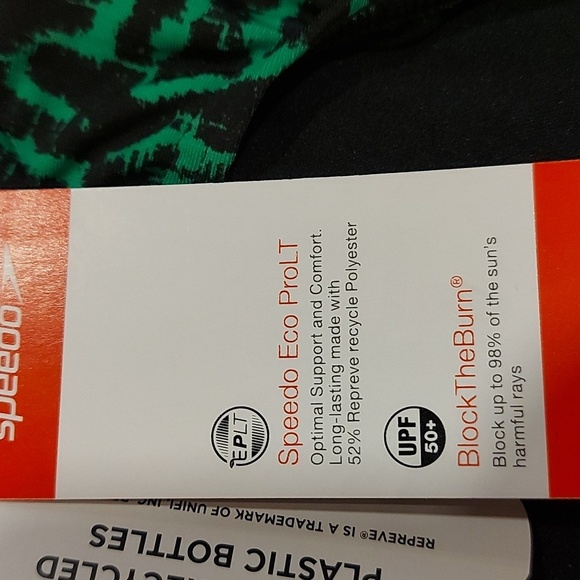 Speedo Women's One Piece Swimsuit in Green and Black Eco ProLT - Picture 8 of 8